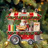 Joycorners Custom Name Hot Dog Shop Ornament, Hot Dog Santa Christmas Gift 2D Flat LM2111