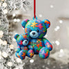 Joycorners Autisum Bear Ornament, Personalized Ornament 2D Flat LM2211