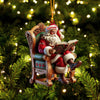 Joycorners Santa Reading Book Christmas Ornament, Personalized Ornament 2D Flat LM2211