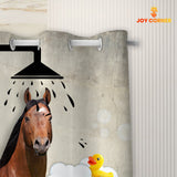 Joy Corners Brown Horse I Don't Sing In The Shower 3D Shower Curtain