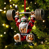 Joycorners Custom Name Gym Work Out Santa Ornament, Gymnastics Christmas Gift4 2D Flat LM2211