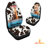 Joycorners Horse Pattern Customized Name Dairy Cow Car Seat Cover Set