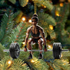 Joycorners Custom Name Woman Gym Work Out Santa Ornament, Gymnastics Christmas Gift89 2D Flat LM2111
