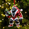 Joycorners Black Kong Dumbbell Lift Christmas Ornament, Personalized Ornament 2D Flat LM2211