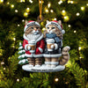 Joycorners Couple Cats Home Decor Christmas Ornament, Personalized Ornament 2D Flat LM2211
