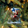 Joycorners Santa Riding A Reindeer Home Decor Christmas Ornament, Personalized Ornament 2D Flat LM2211