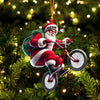 Joycorners Santa Rides A Bike Christmas Ornament, Personalized Ornament 2D Flat LM2211