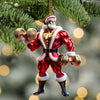 Joycorners Custom Name Gym Work Out Santa Ornament, Gymnastics Christmas Gift87 2D Flat LM2211