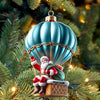 Joycorners Custom Name Santa Hot Air Balloon Ornament, Santa Christmas Gift 2D Flat LM2111