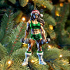 Joycorners Custom Name Woman Gym Work Out Santa Ornament, Gymnastics Christmas Gift 2D Flat LM2111