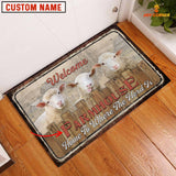 Joycorners Sheep Custom Name - Home To Where The Herd Is FarmHouse Doormat