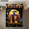 JoyCorners Happiness Red Angus Cattle Halloween Pattern Personalized Name 3D Bedding Set