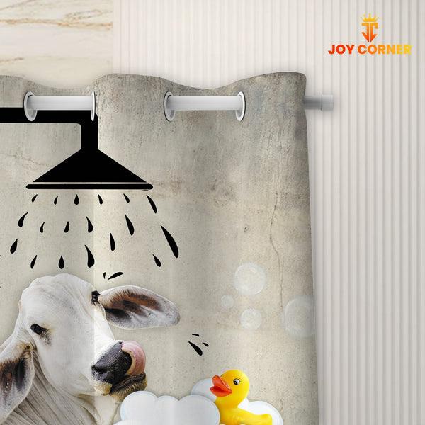 Joy Corners Brahman Cattle I Don't Sing In The Shower 3D Shower Curtain