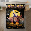 JoyCorners Happiness Beefmaster Cattle Halloween Pattern Personalized Name 3D Bedding Set