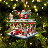 Joycorners Gas Station Merry Christmas Ornament, Personalized Ornament 2D Flat LM2211
