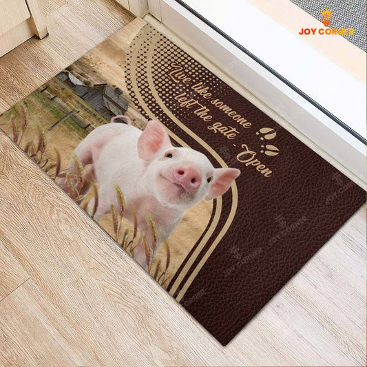 Joycorners Pig Live Like Someone Left The Gate Open Doormat