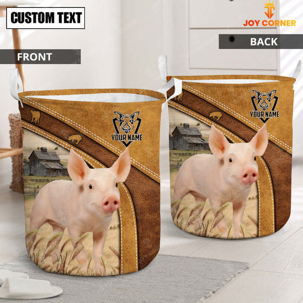 Joycorners  Pig Brown  Custom Name  Basket