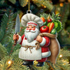 Joycorners Custom Name Santa Chef Ornament, Chef Christmas Gift 2D Flat LM2111