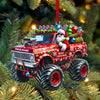 Joycorners Custom Name Santa Truck Ornament, Santa Christmas Gift Decoration3 2D Flat LM2111