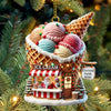 Joycorners Custom Name Santa Ice Cream Ornament, Santa Christmas Gift 2D Flat LM2111