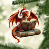 Joycorners Dragon Reading Book Christmas Ornament, Personalized Ornament 2D Flat LM2211