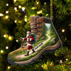 Joycorners Custom Name Santa Hiking Ornament, Hiking Lover Christmas Gift 2D Flat LM2111