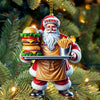 Joycorners Custom Name Fast Food Santa Ornament, Santa Christmas Gift Decoration 2D Flat LM2111