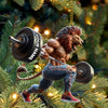 Joycorners Custom Name Gym Work Out Santa Ornament, Gymnastics Christmas Gift1 2D Flat LM2111