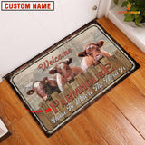 Joycorners Shorthorn Custom Name - Home To Where The Herd Is FarmHouse Doormat