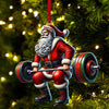 Joycorners Custom Name Gym Work Out Santa Ornament, Gymnastics Christmas Gift8 2D Flat LM2211
