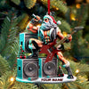 Joycorners Custom Name Santa Rock Ornament, Music Lover Christmas Gift 2D Flat LM2111
