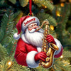 Joycorners Custom Name Saxophone Santa Ornament, Saxophone Lover Christmas Gift 2D Flat LM2211