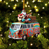 Joycorners Happy Hippie Santa Christmas Ornament, Personalized Ornament 2D Flat LM2211