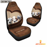 Joycorners Brahman Cattle Pattern Customized Name Heart Car Seat Cover Set