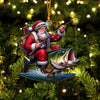 Joycorners Fishing Santa Christmas Ornament, Personalized Ornament 2D Flat LM2211