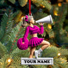 Joycorners Custom Name Cheerleader Ornament, Cheerleader Christmas Gift 2D Flat LM2211