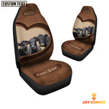 Joycorners Black Angus Pattern Customized Name Heart Car Seat Cover Set