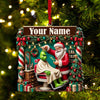 Joycorners Custom Barber Santa Ornament, Personalized Ornament 2D Flat LM2211