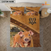 Joycorners Custom Name Duroc Pig Bedding set