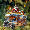 Joycorners Custom Name Santa Truck Ornament, Santa Christmas Gift 2D Flat LM2111