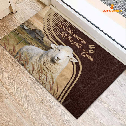 Joycorners Sheep Live Like Someone Left The Gate Open Doormat