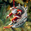Joycorners Custom Name Santa Skiing Ornament, Santa Christmas Gift Decoration 2D Flat LM2111