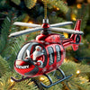 Joycorners Custom Name Santa Helicopter Ornament, Santa Christmas Gift 2D Flat LM2111
