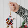 Joycorners Custom Name Santa Guitar Ornament, Santa Christmas Gift 2D Flat LM2111