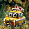 Joycorners Custom Name and Year Christmas Car Ornament, Custom Christmas Gift 2D Flat LM2111