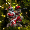 Joycorners Custom Name Paintball Shooting Santa Ornament, Paintball Shooting Christmas Gift 2D Flat LM2111