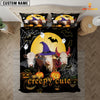 JoyCorners Happiness Hereford Cattle Halloween Pattern Personalized Name 3D Bedding Set