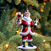 Joycorners Custom Name Santa Wine Ornament, Santa Christmas Gift 2D Flat LM2111