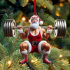 Joycorners Custom Name Gym Work Out Santa Ornament, Gymnastics Christmas Gift9 2D Flat LM2211