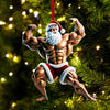 Joycorners Santa Bodybuilder Christmas Ornament, Personalized Ornament 2D Flat LM2211